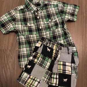 Gymboree prepstar pup size 3 shirt and shorts
